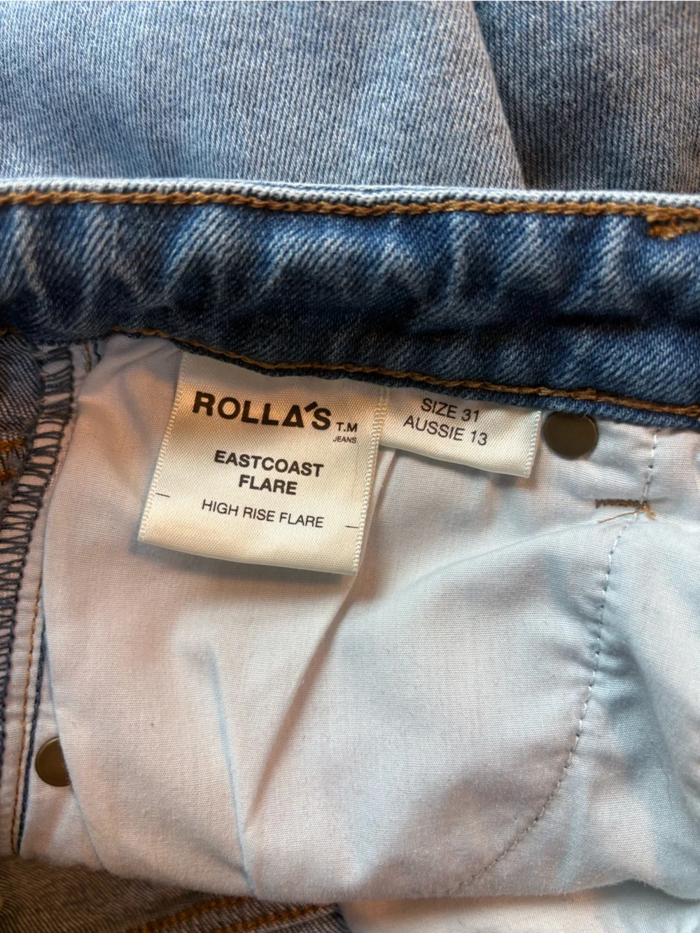 ROLLA’S Eastcoast Wide Leg Flare Jean - Silverlake High Rise Size 31 / US 12 - Picture 12 of 15